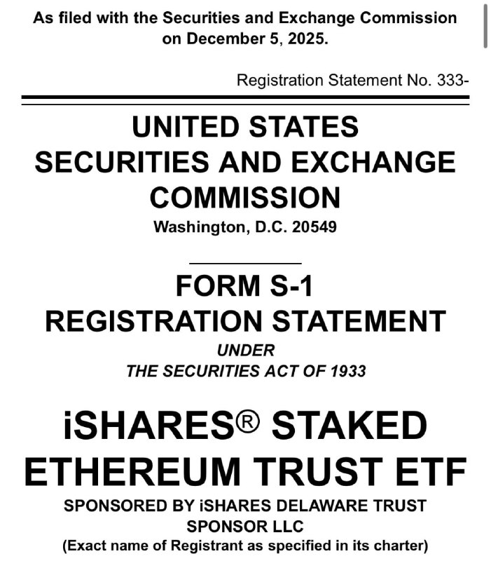BlackRock files for iShares Staked Ethereum Trust ETF (ETHB)